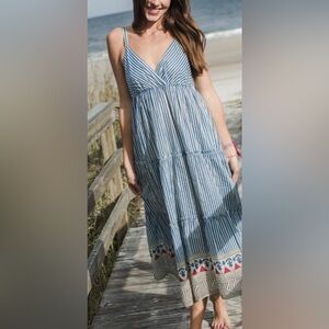 NATURAL LIFE TIERED MIDI DRESS‎ Size L/XL